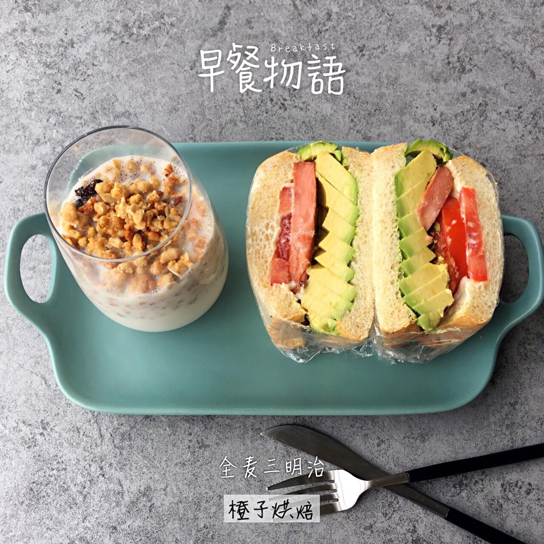 如何做超厚的沼三明治~详细tip！牛油果鸡蛋午餐肉三明治~