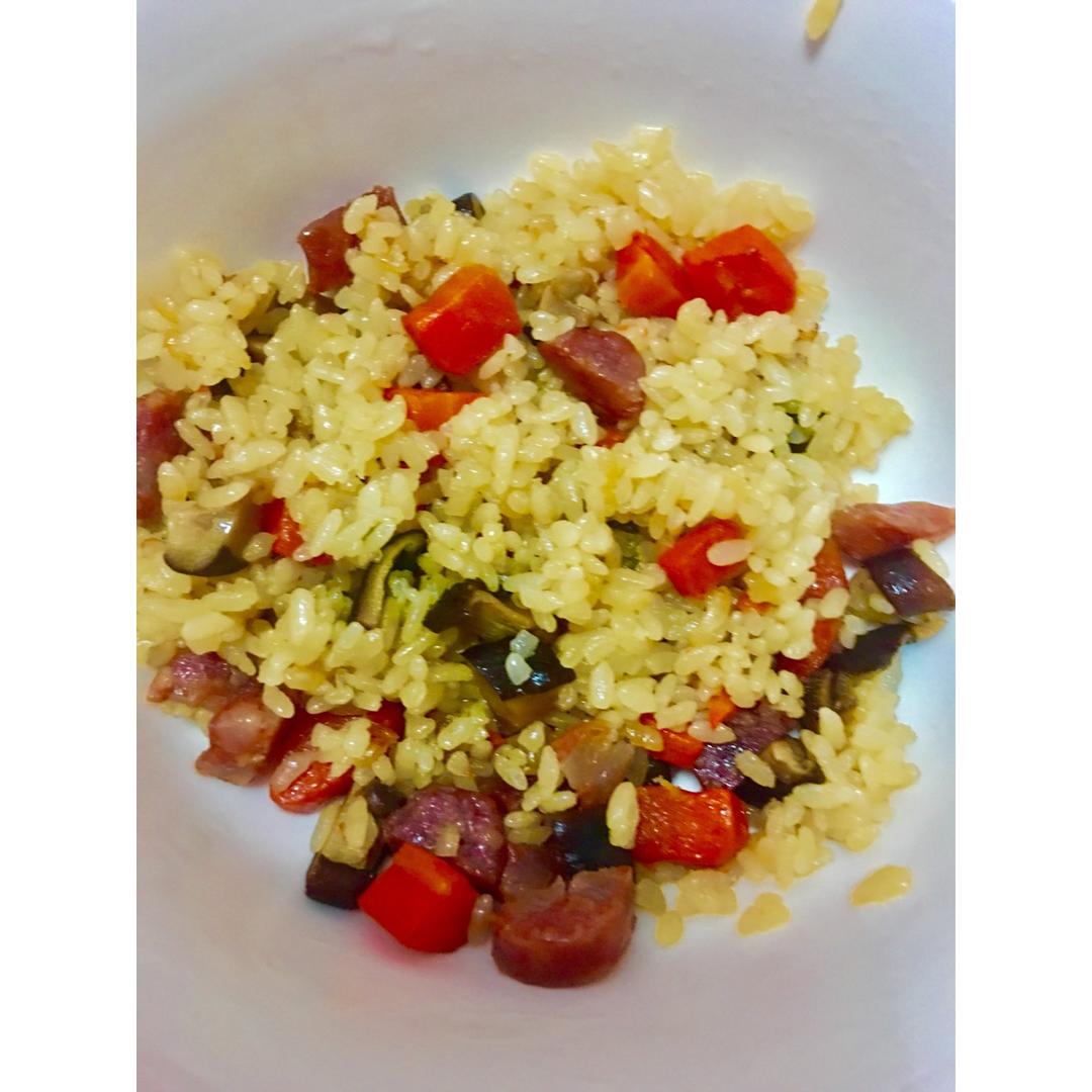 电饭锅版香菇腊肠饭