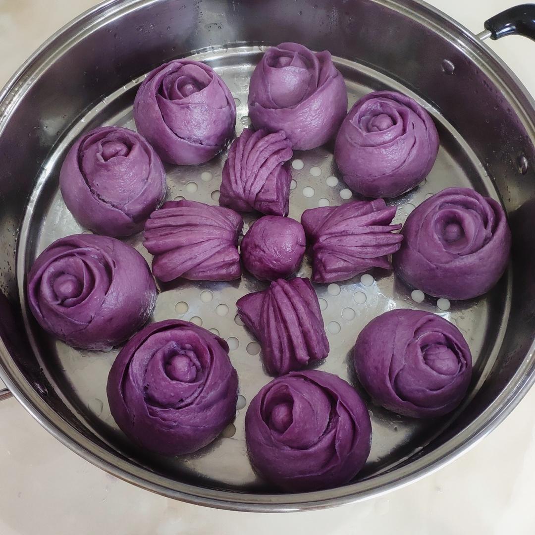 紫薯玫瑰馒头