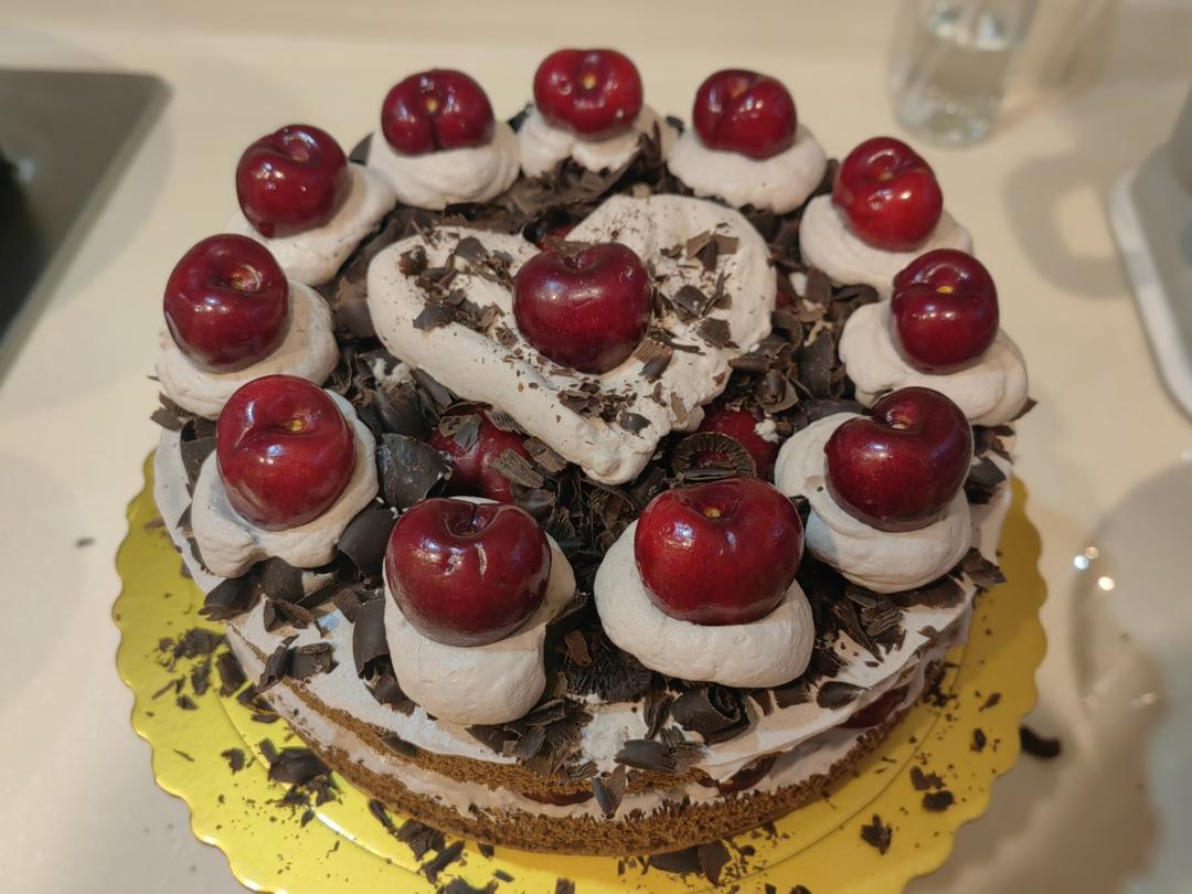 车厘子巧克力裸蛋糕，无酒精版黑森林