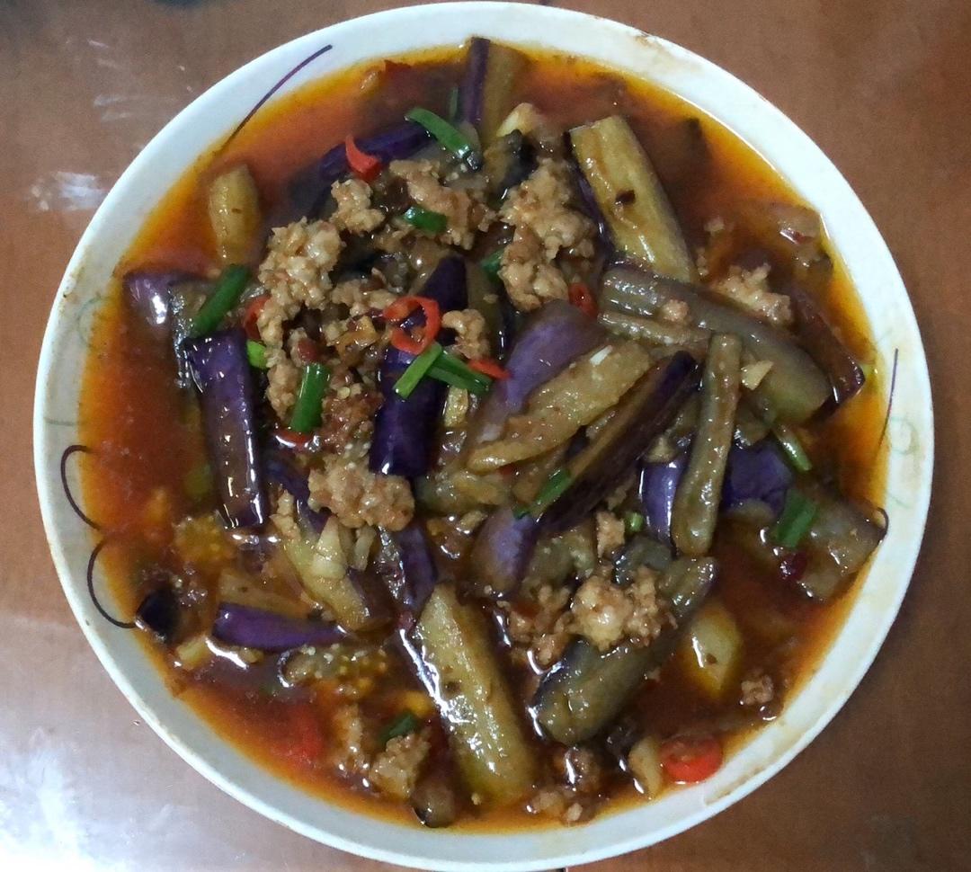 红烧肉沫茄子