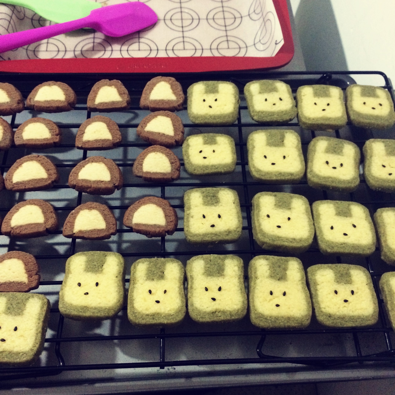 抹茶兔兔曲奇（比熊猫简单！超详细实物图+超良心手绘图）