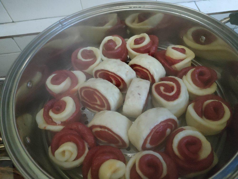 菠菜汁心形馒头 花卷（一次性发酵超治愈）