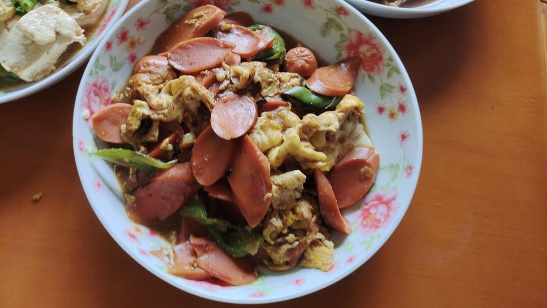青椒火腿炒鸡蛋