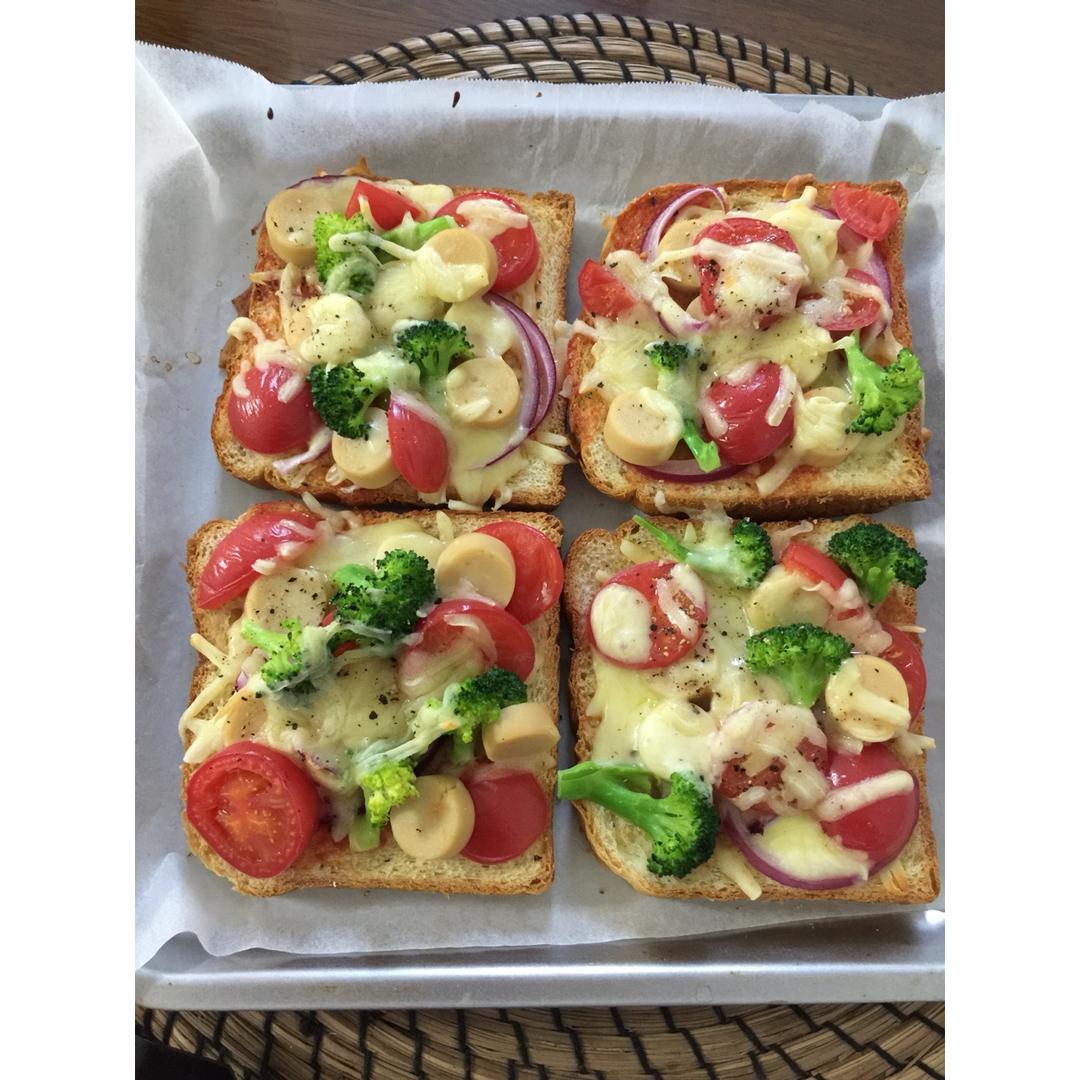 吐司培根小批萨