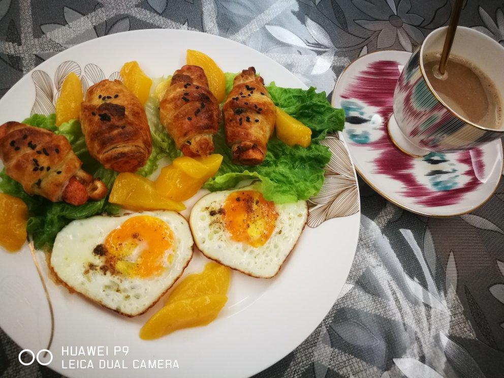 快手早餐：手抓饼变可颂面包（空气炸锅）