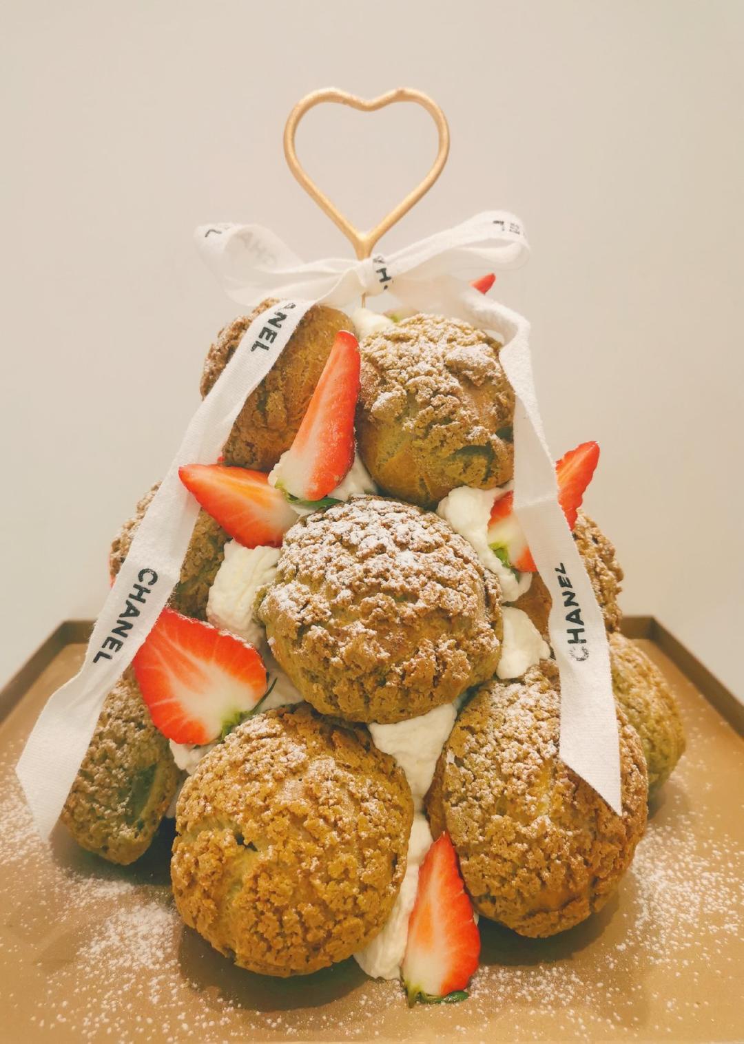 抹茶酥皮圣诞树泡芙塔