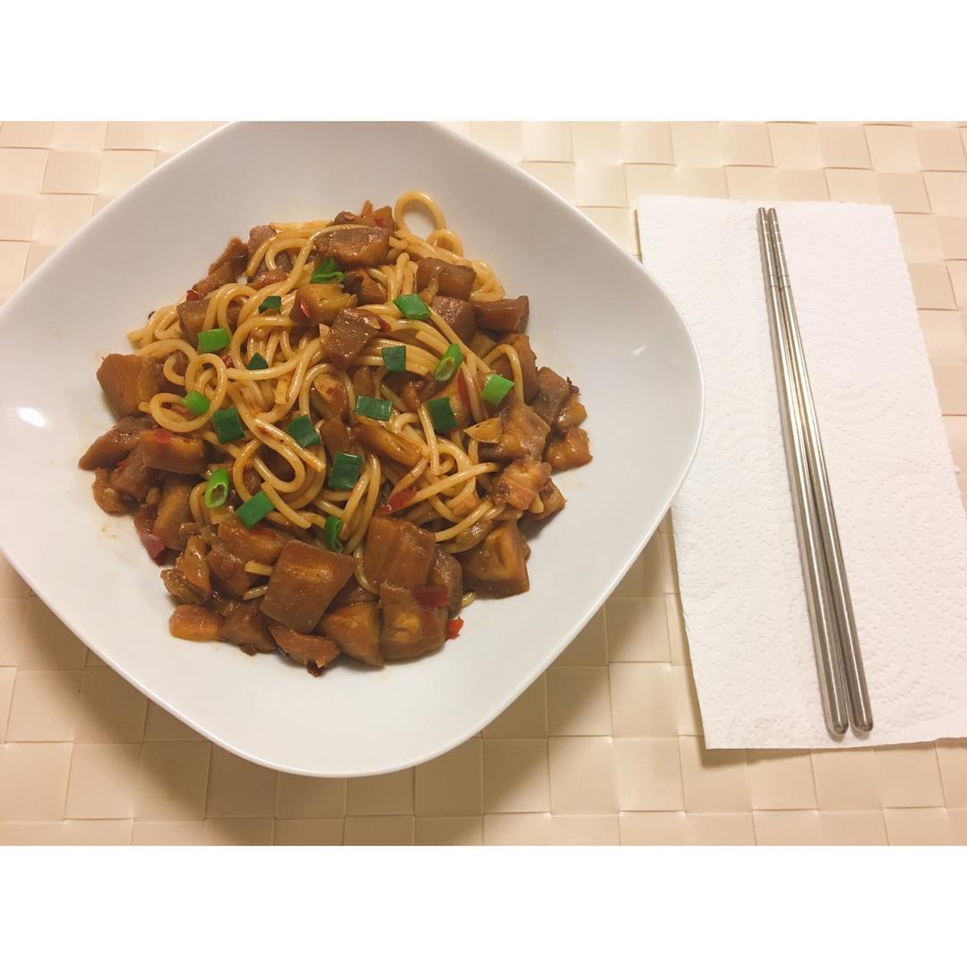 快手烧茄子意面
