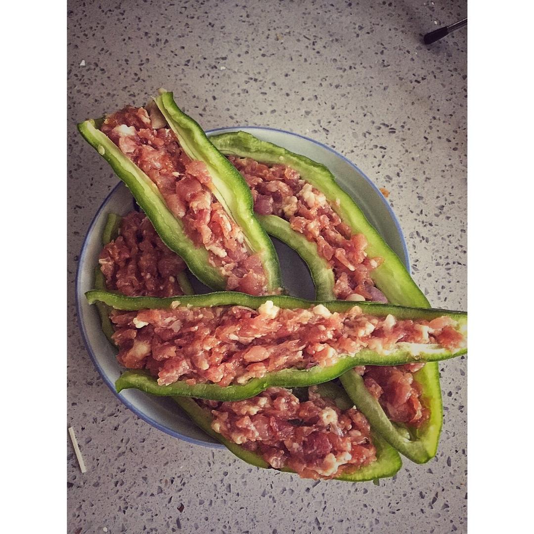 油闷尖椒肉馅版