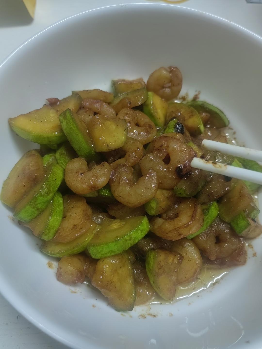 西葫芦炒虾仁