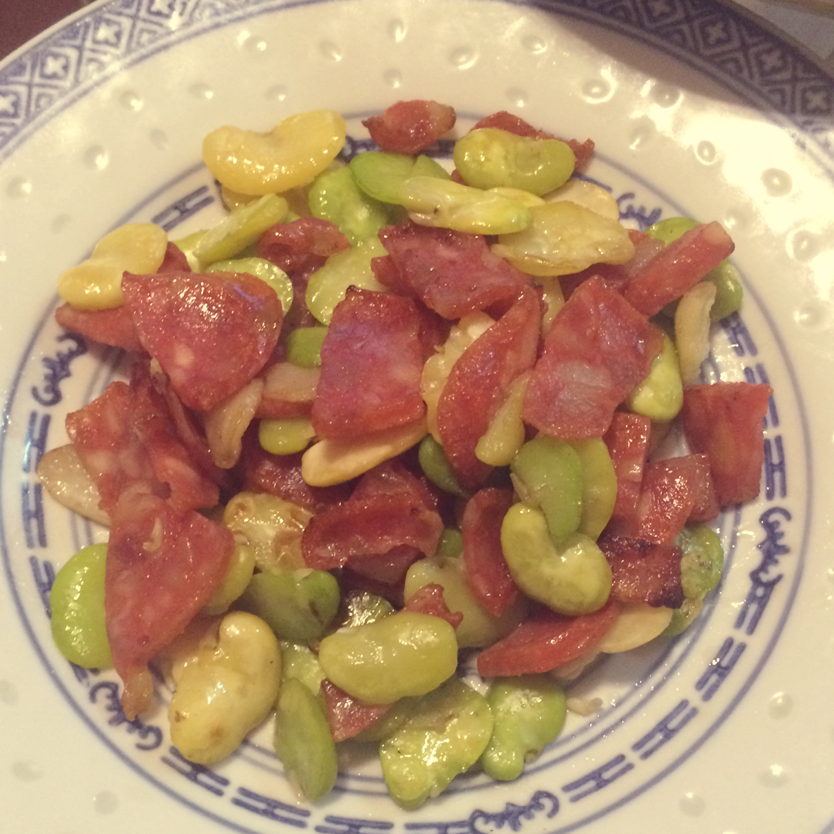 蚕豆炒香肠