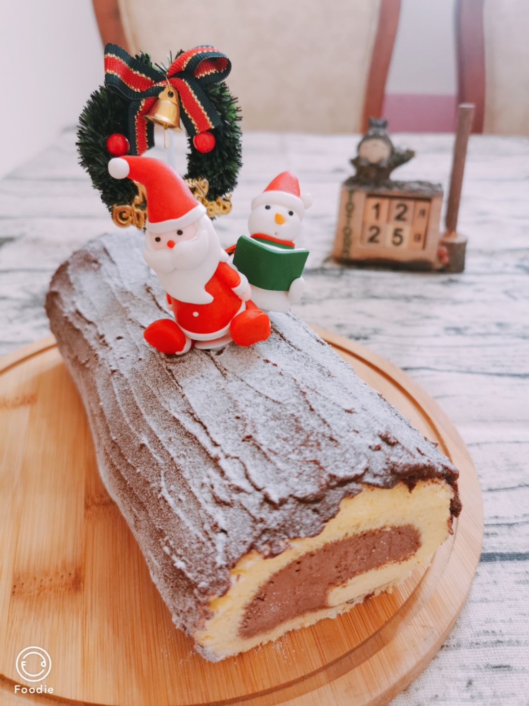 超简单圣诞树根蛋糕卷-超人气菜谱