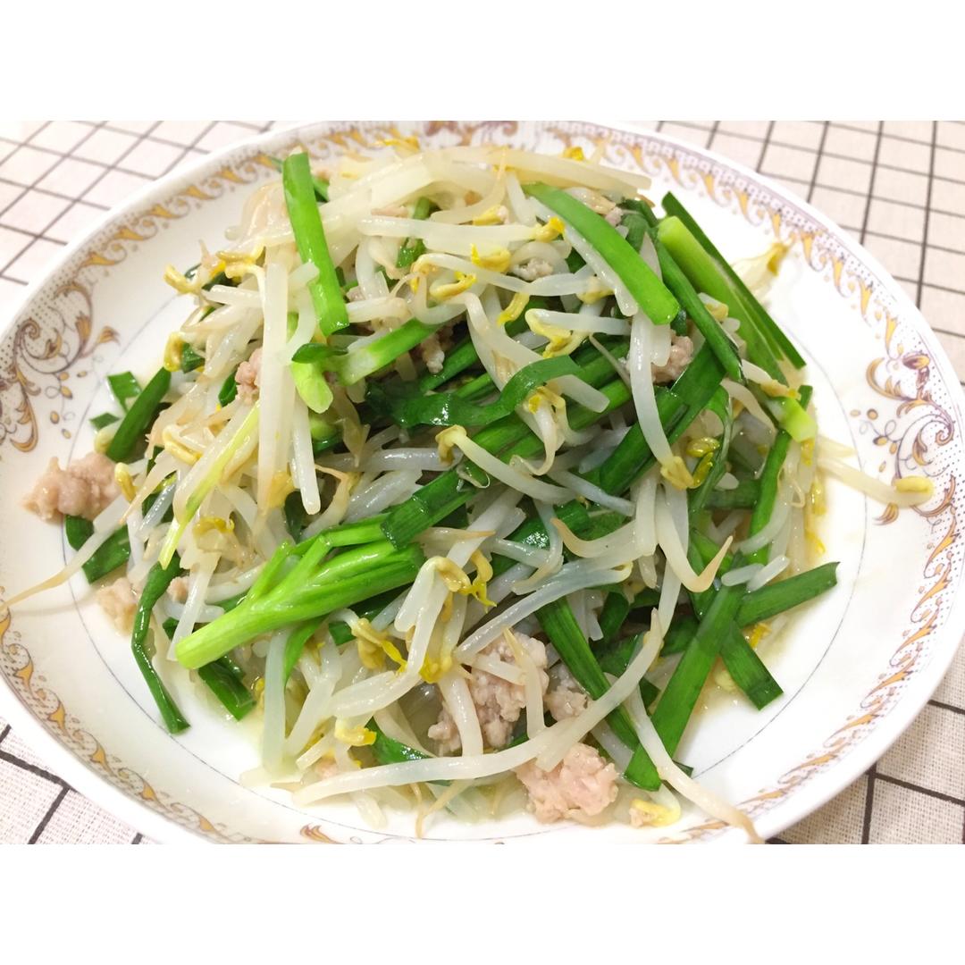 韭菜炒豆芽