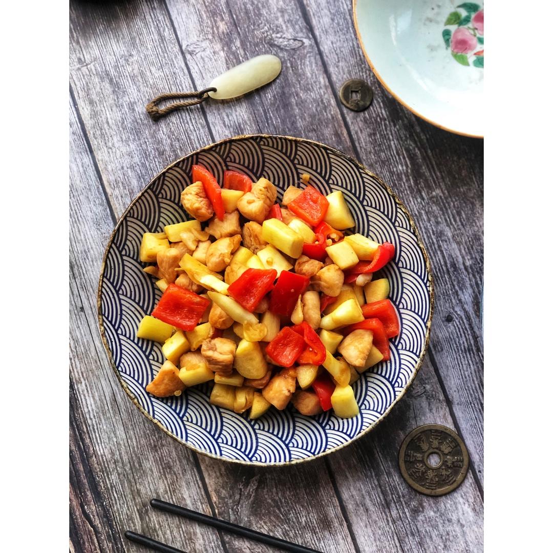 茭白毛豆鸡丁