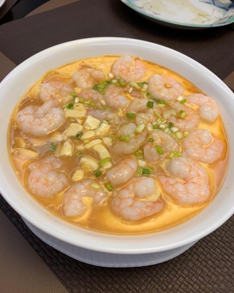虾仁豆腐蒸水蛋