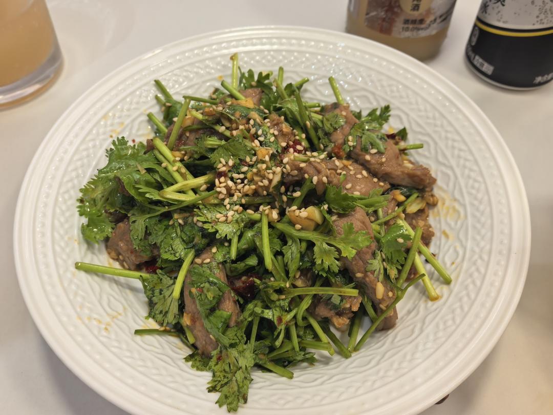 不用爆炒的香菜拌牛肉