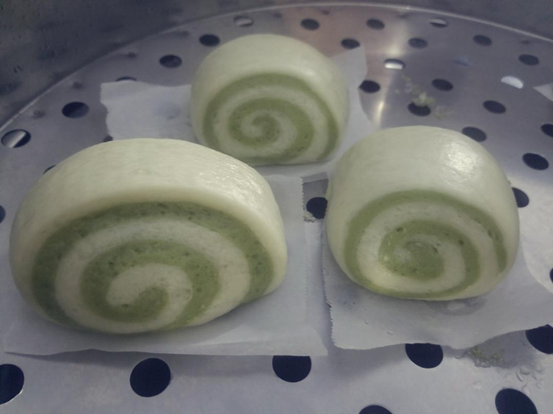 双色刀切馒头（抹茶）