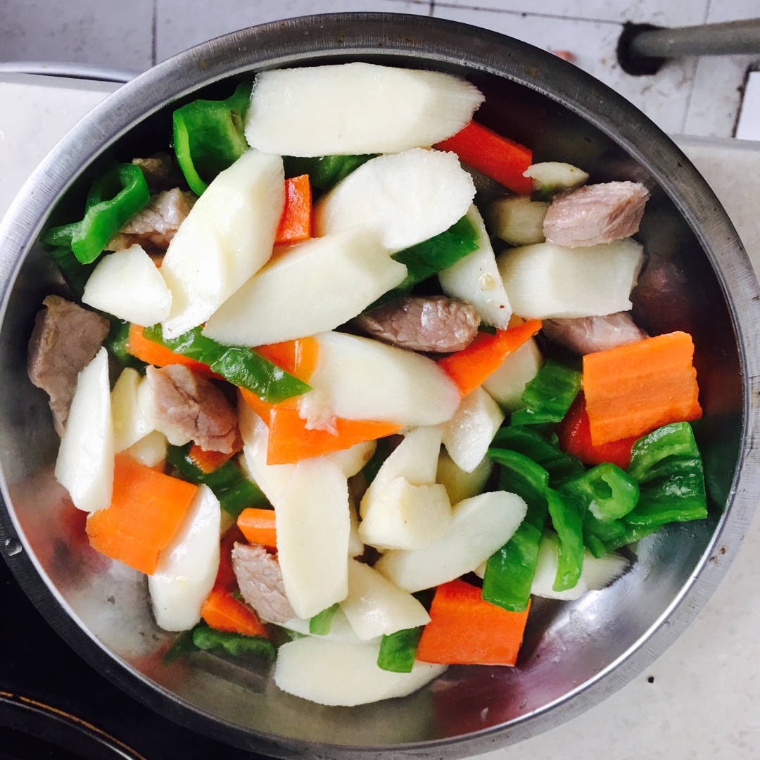 肉片炒山药