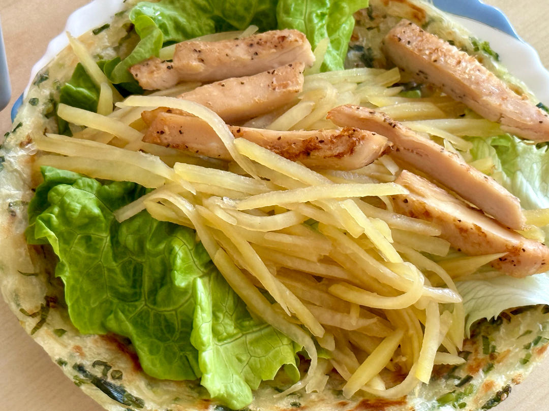 办公室葱花饼卷菜