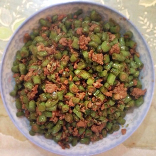 肉沫豆角下饭菜