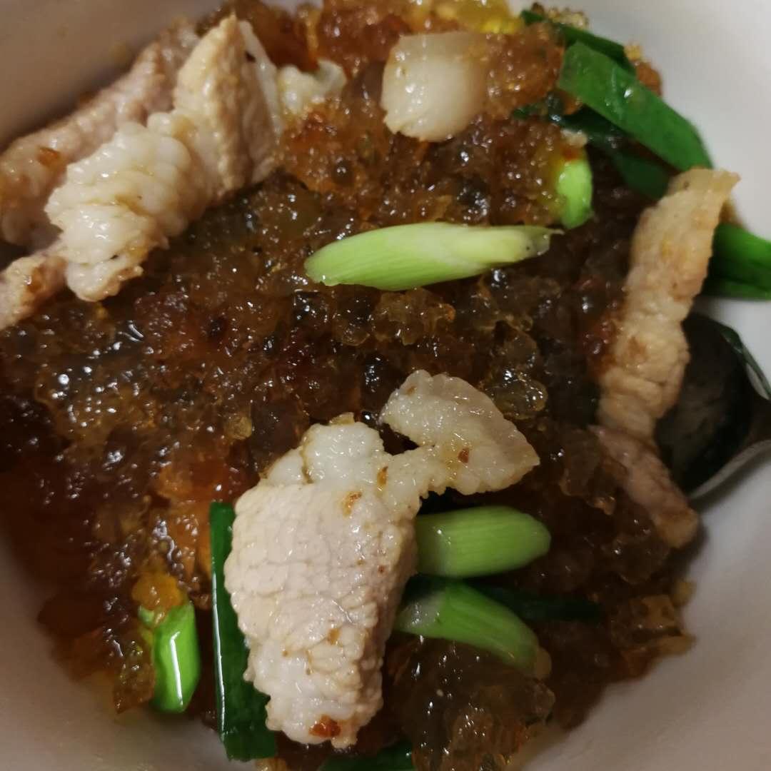桃胶炒肉 下饭菜 好吃的肉肉