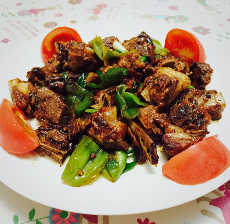 双椒煎排骨