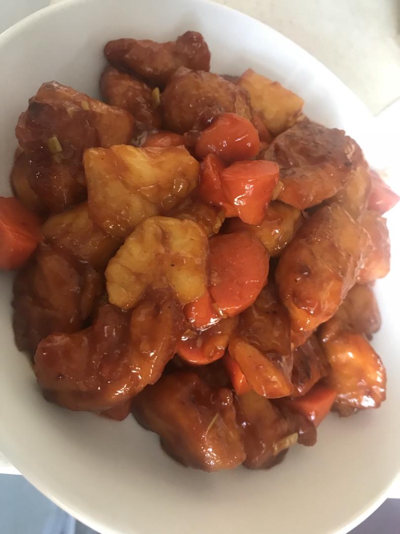 咕噜肉（菠萝+鸡胸肉）