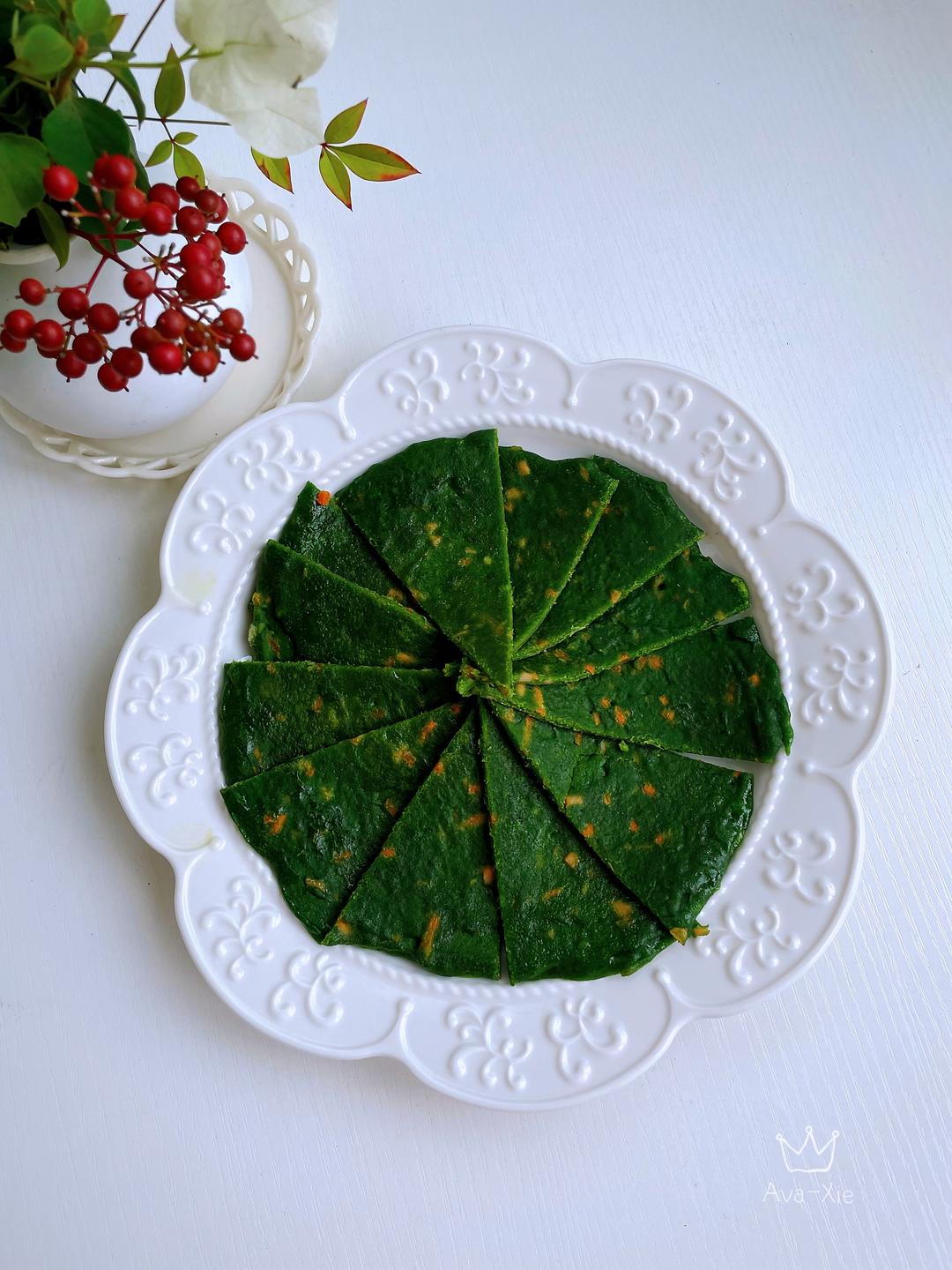 菠菜鸡蛋饼的做法