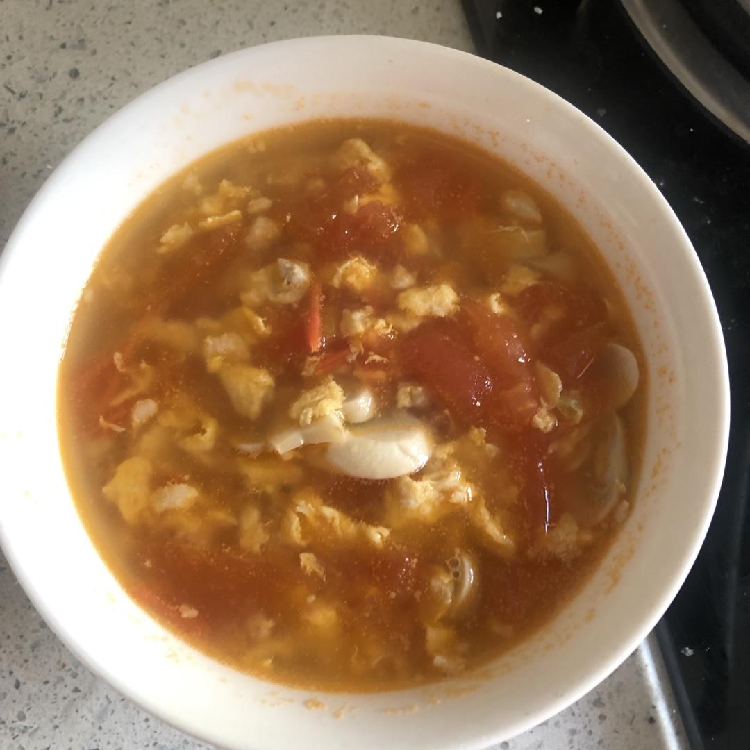 西红柿肉末豆腐汤