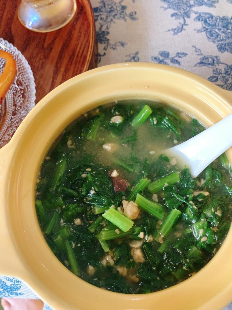 鲜掉眉毛的懒人茼蒿汤