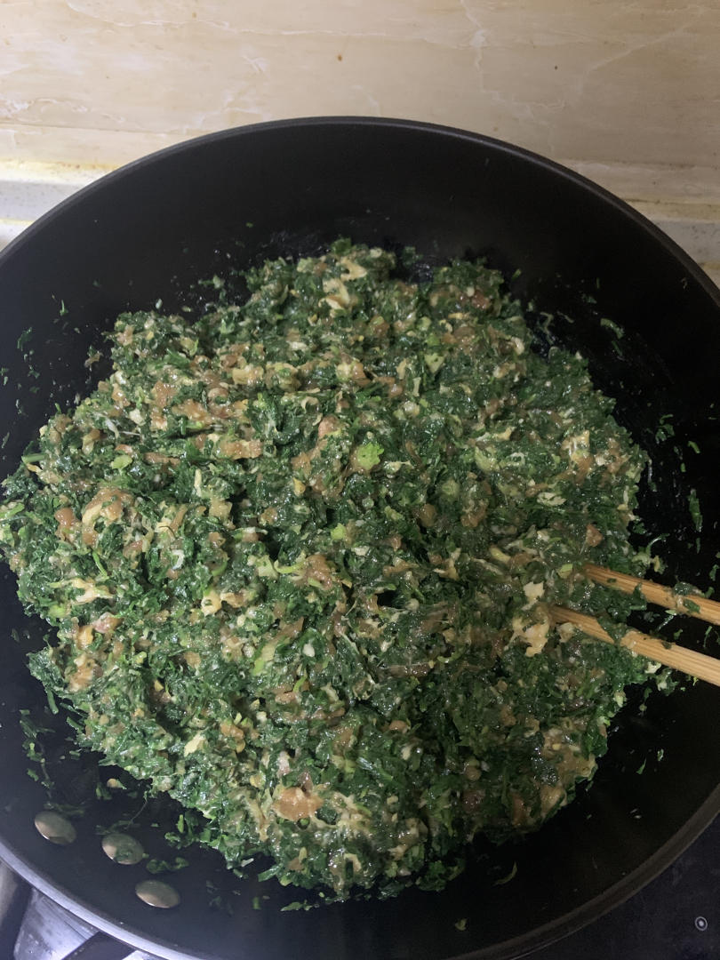 荠菜饺子馅（面包机搅出Q弹肉馅）