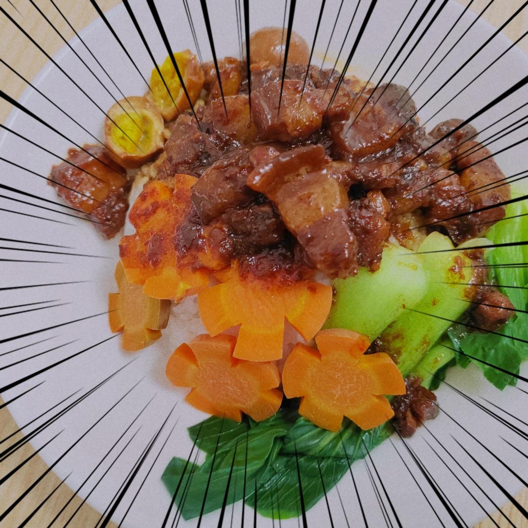 洋葱酥卤肉饭
