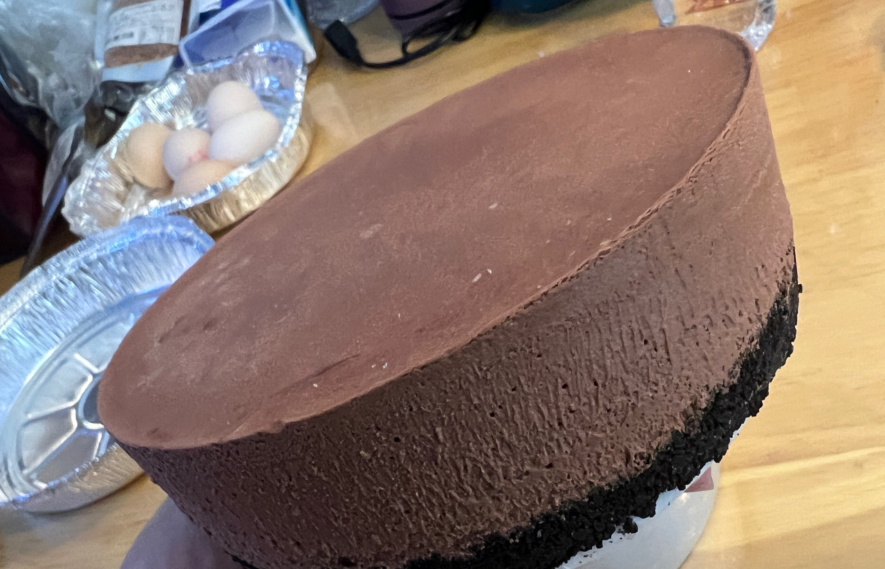 8寸巧克力海盐焦糖慕斯蛋糕的做法