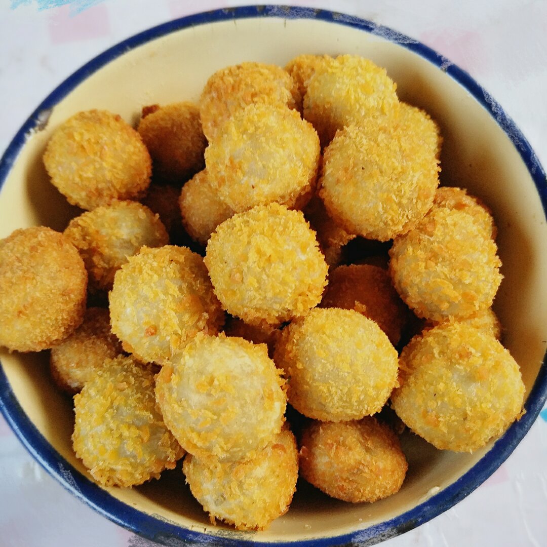 妈妈教炸的红薯丸子