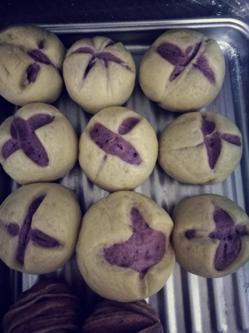 紫薯双色馒头