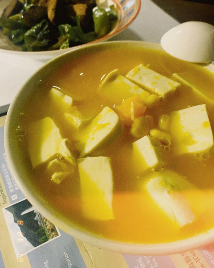 南瓜玉米豆腐羹