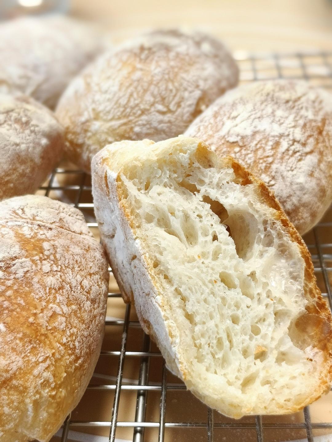 意大利恰巴塔初体验｜无糖少油面包｜波兰种｜大水量