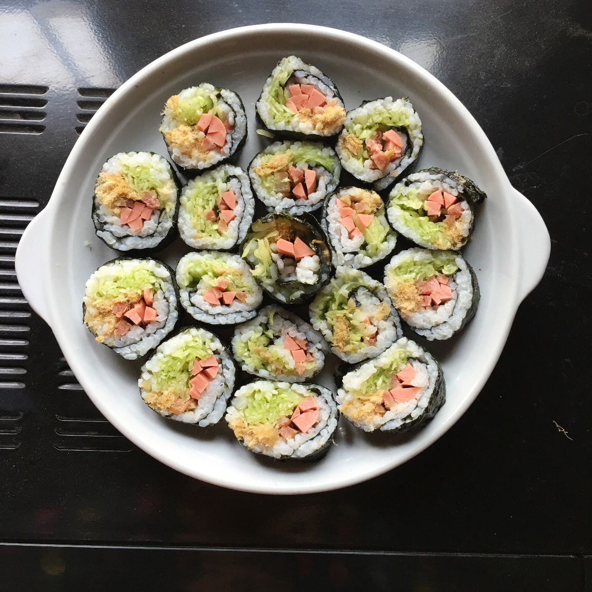 我是大王璐璐做的紫菜卷寿司