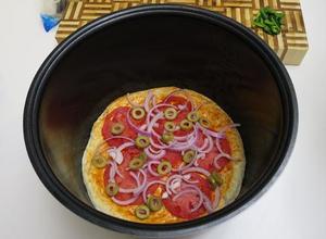鲜虾芝士pizza（电饭煲版）的做法 步骤9