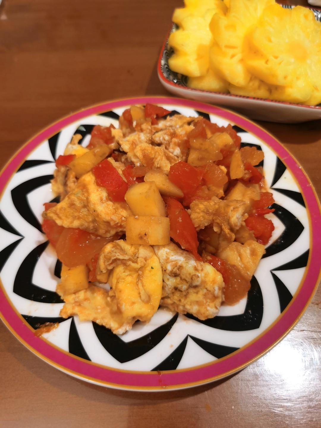 西红柿菠萝炒鸡蛋