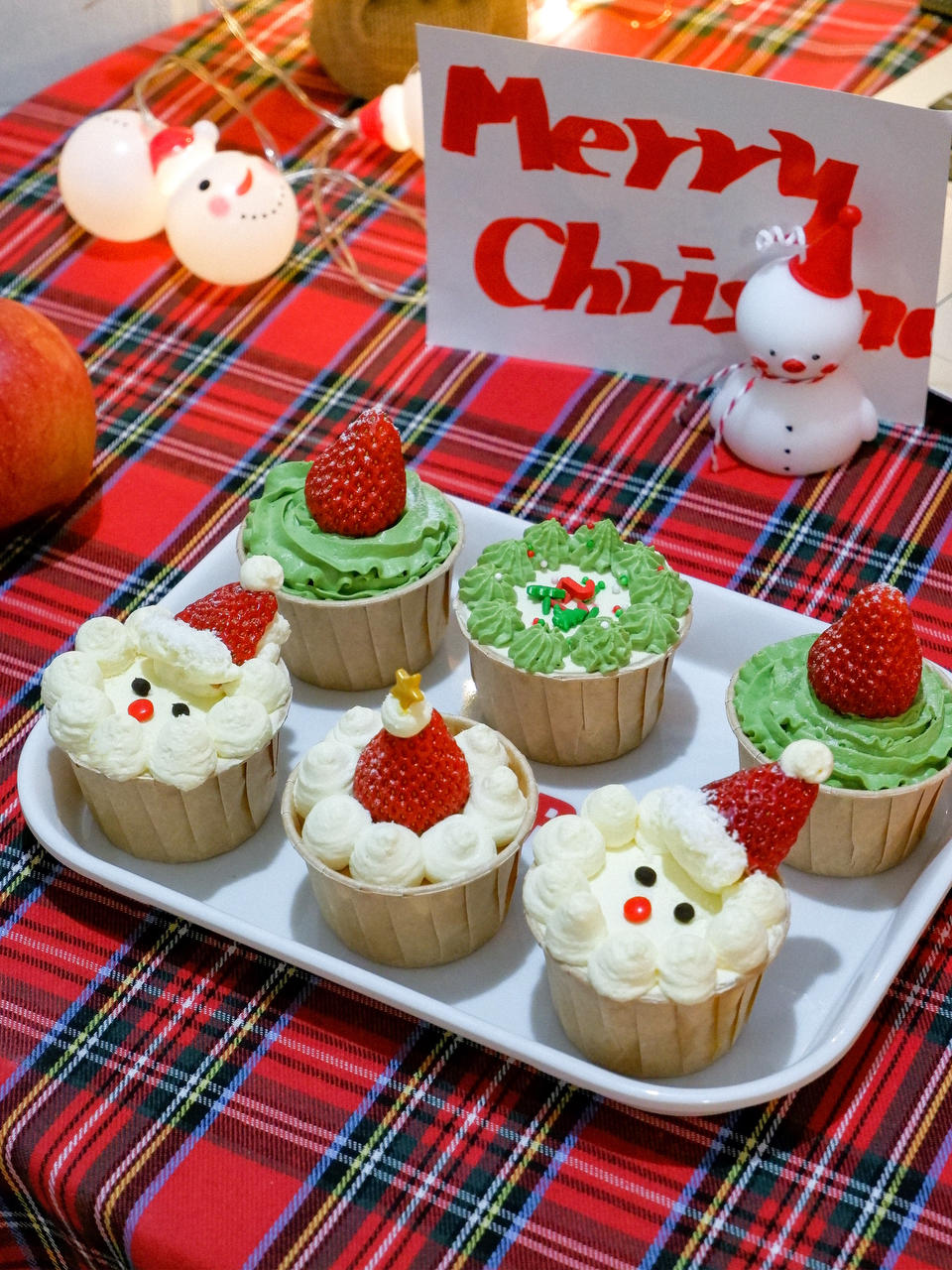 简单零失败🎄圣诞纸杯蛋糕cupcake🧁