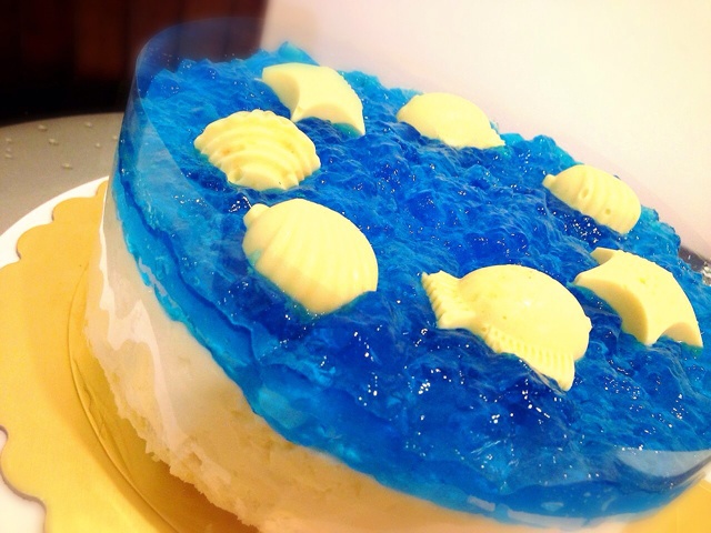 kama_lai做的蓝色の海洋酸奶慕斯蛋糕