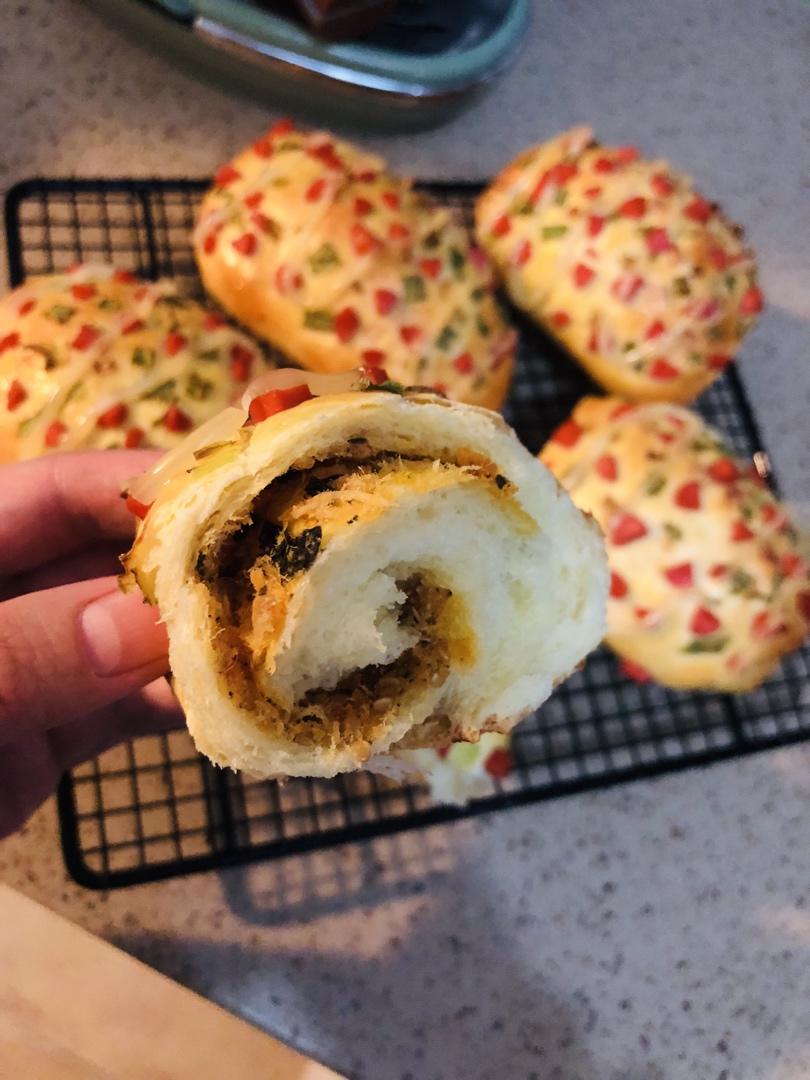 香葱火腿肉松面包