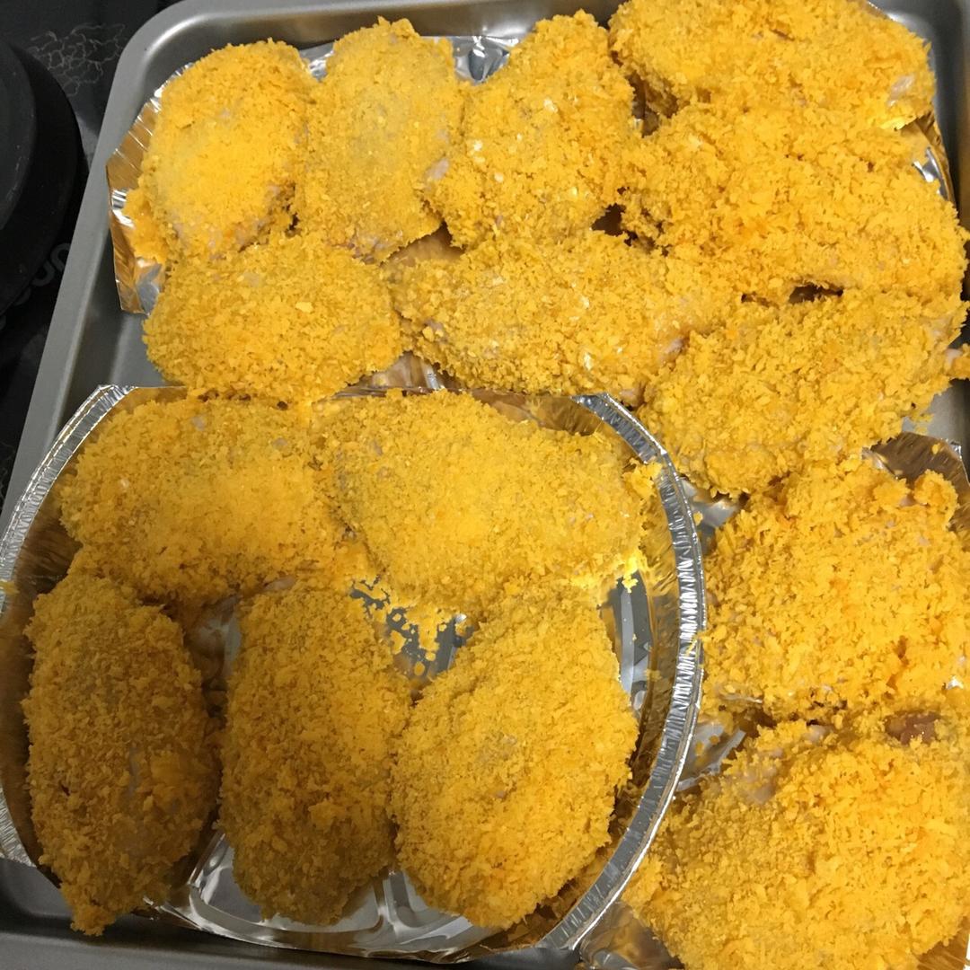 面包糠烤鸡翅
