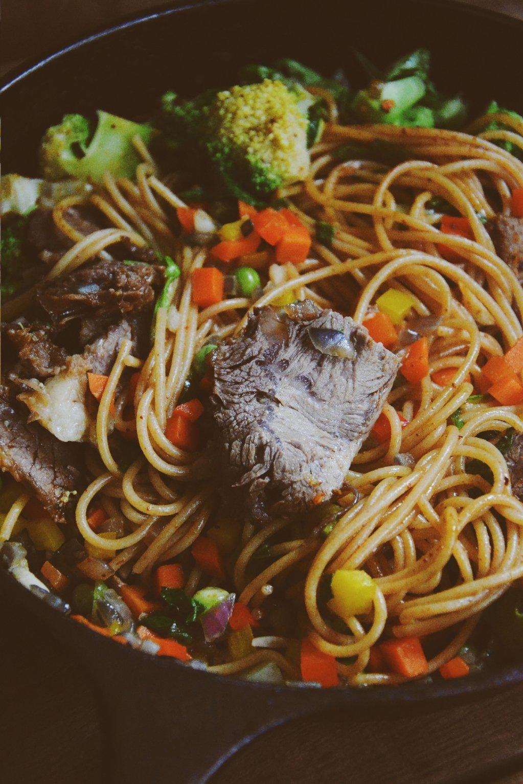 减脂餐：卤牛肉全麦意面