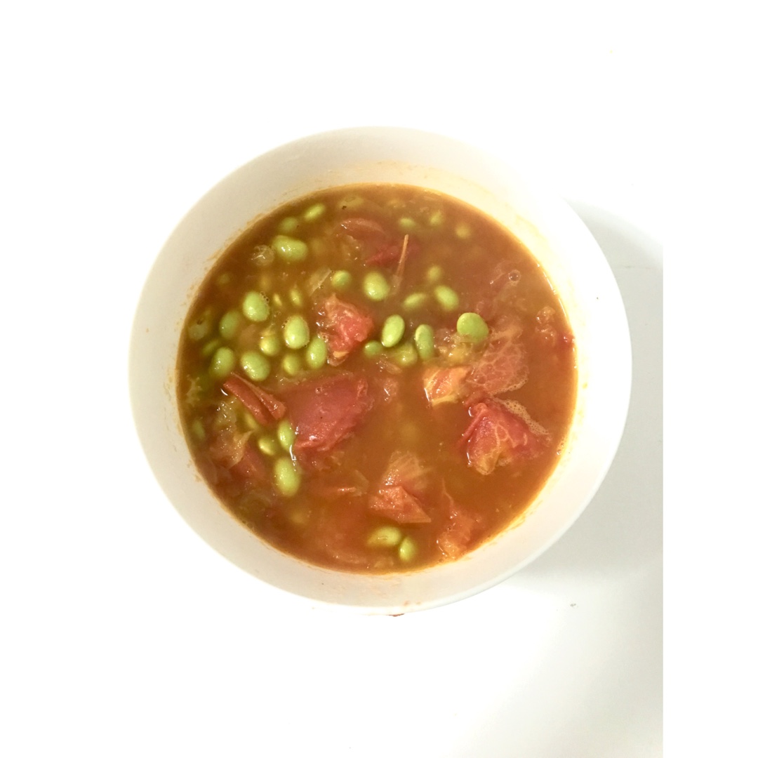 肉末番茄烧毛豆