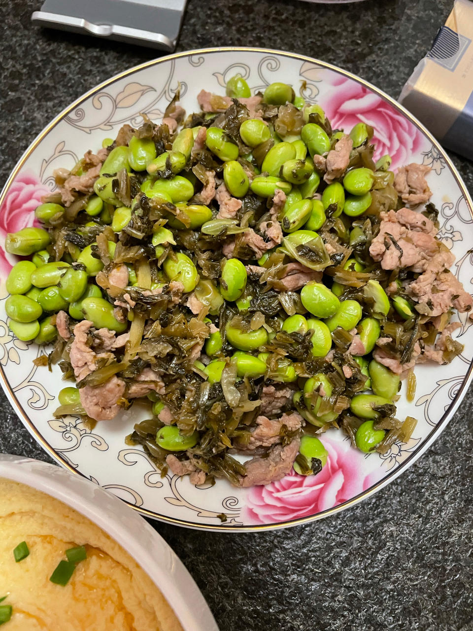 雪菜毛豆肉丝