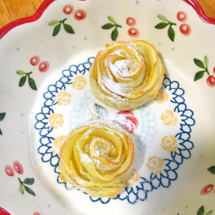 高颜值闺蜜聊天下午茶，苹果玫瑰花（手抓饼版）