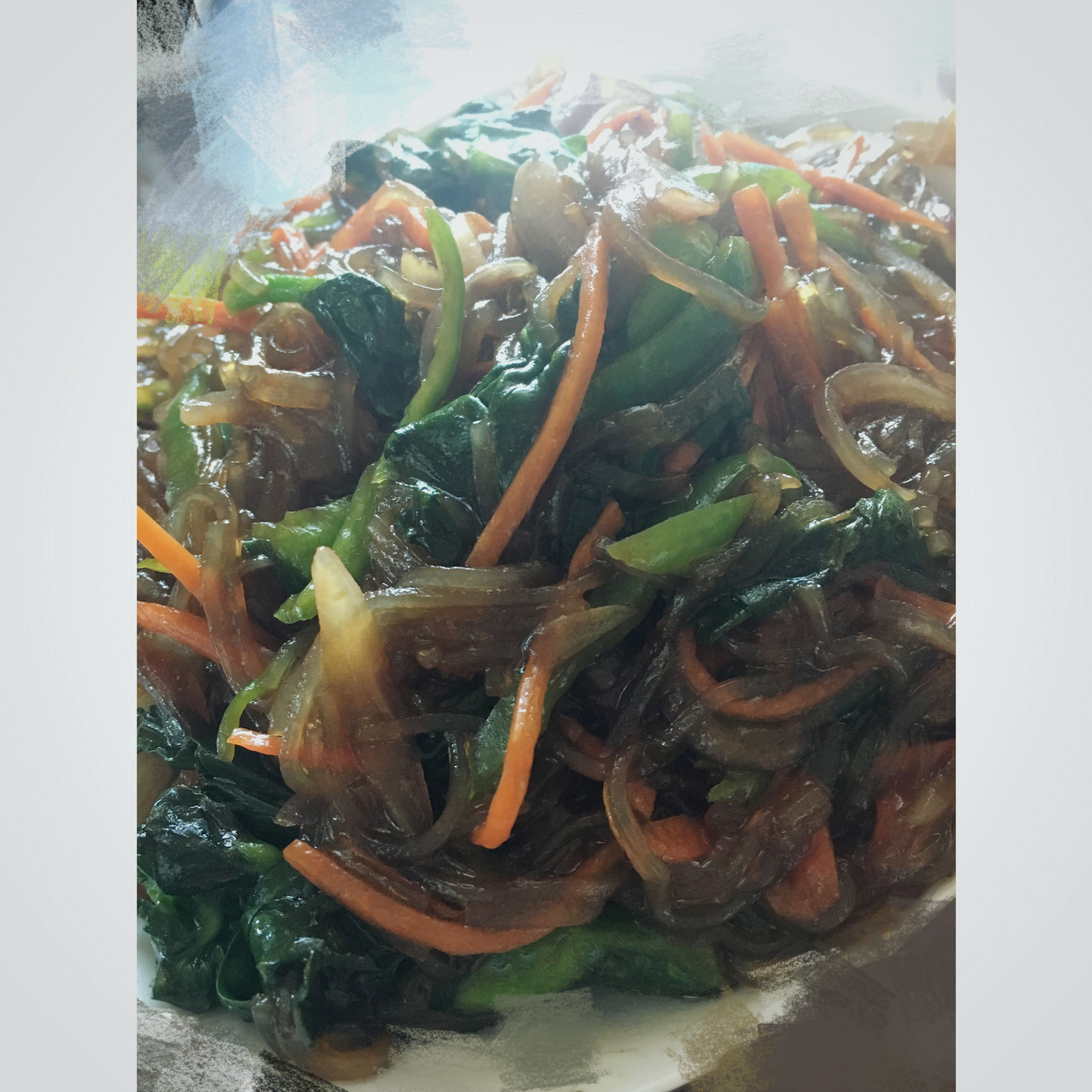 韩式粉丝炒杂菜 Korean Style Glass Noodles with Vegetables