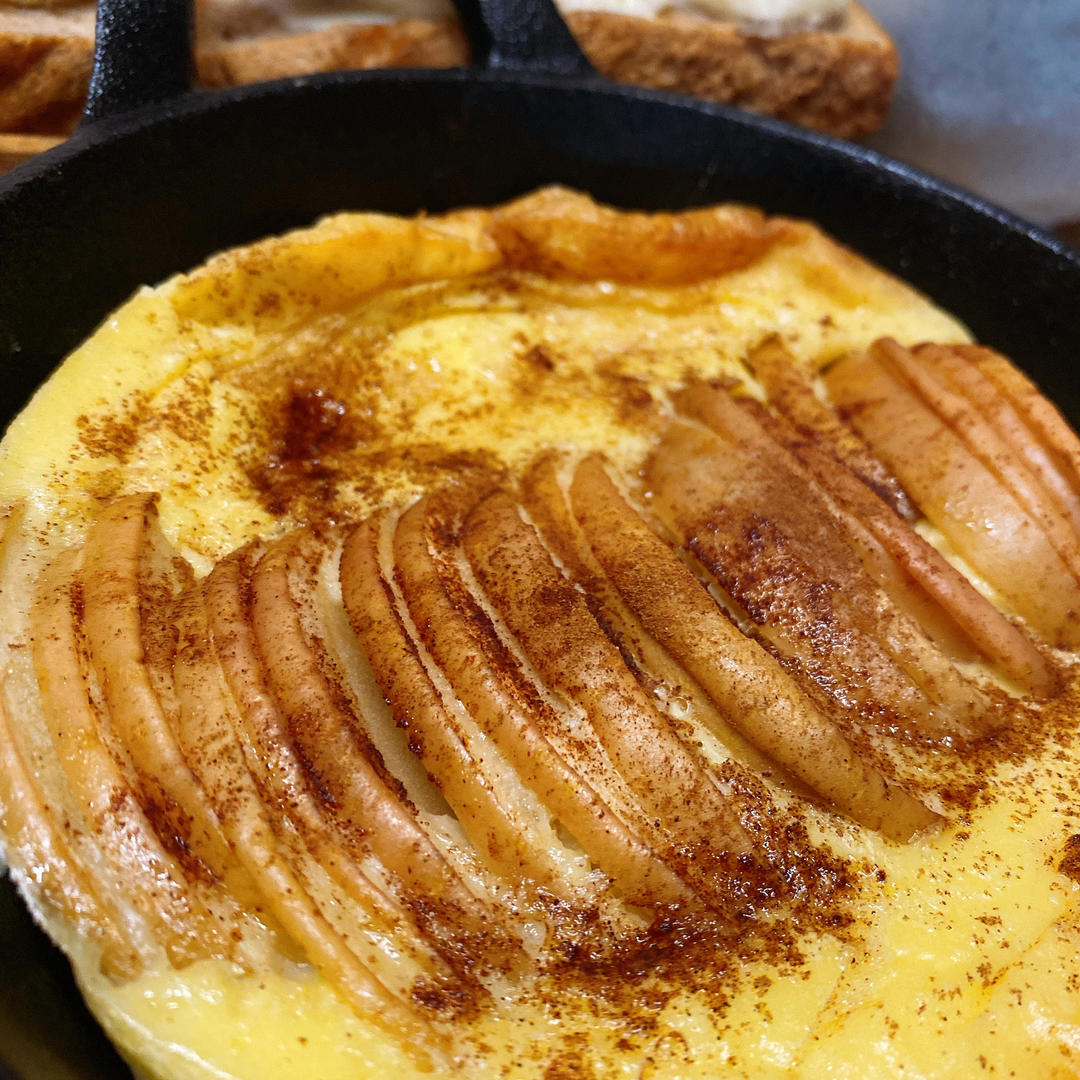 低卡肉桂苹果荷兰松饼🥞网红brunch